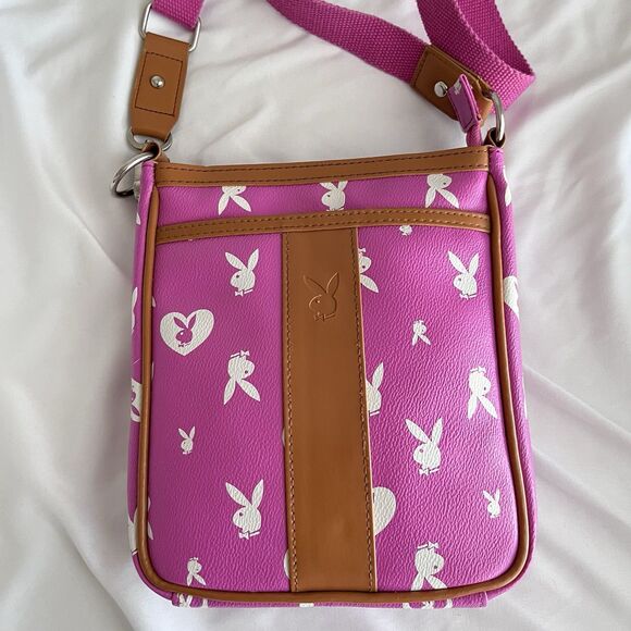 Playboy Y2K Monogram Shoulder Bag Baby Pink & White Rare Adjustable Strap - Picture 2 of 10